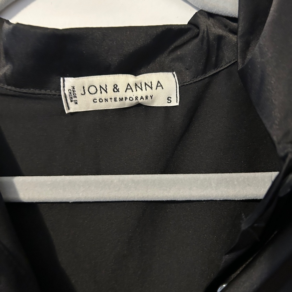 Jon and Anna Women’s Small Black Satin Blouse - Picture 2 of 5